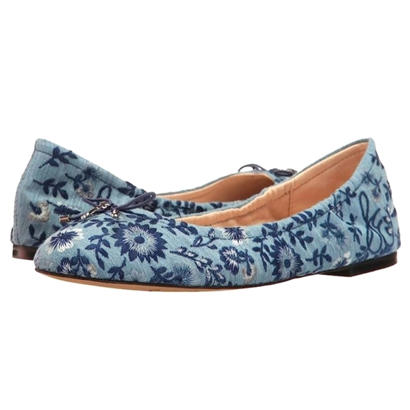 Sam Edelman Shoes - Like New! Sam Edelman | Felicia Bow Ballet Flat in denim floral print